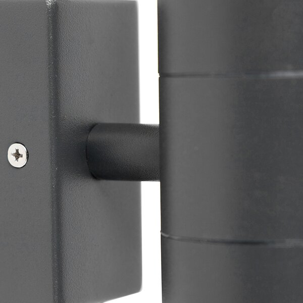 Lampada da parete per esterni grigio scuro 2 luci IP44 - Duo