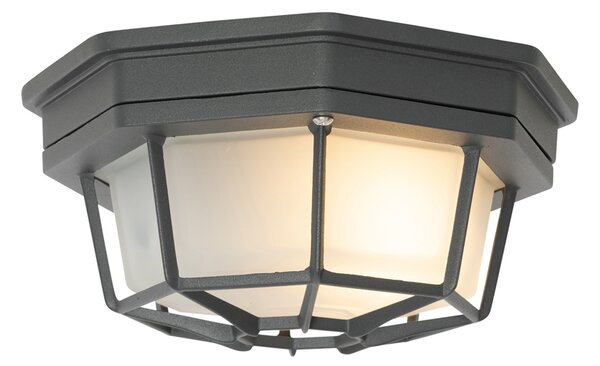 Plafoniera rustica grigio scuro 21,3 cm IP44 - Bri