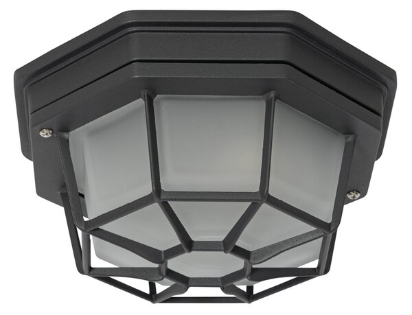 Plafoniera rustica grigio scuro 21,3 cm IP44 - Bri