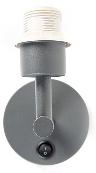 Applique moderna grigio scuro 1 luce con interruttore - Combi