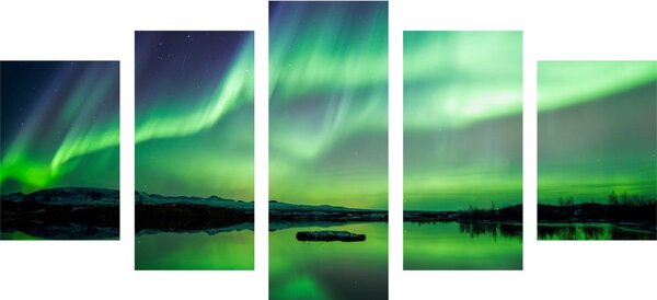 Quadri 5 pezzi – Aurora boreale