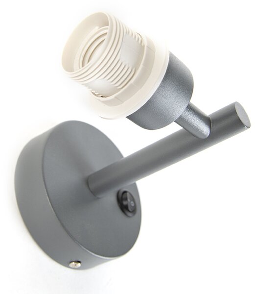 Applique moderna grigio scuro 1 luce con interruttore - Combi