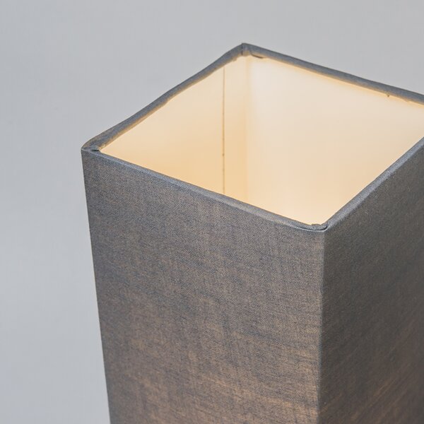 Lampada da tavolo moderna grigia con acciaio - Milo