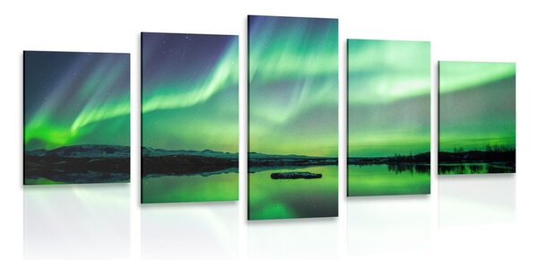 Quadri 5 pezzi – Aurora boreale