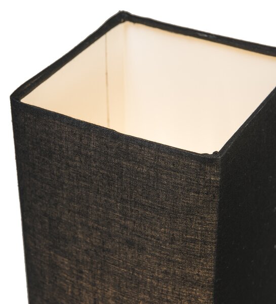 Lampada da tavolo moderna nera con acciaio - Milo