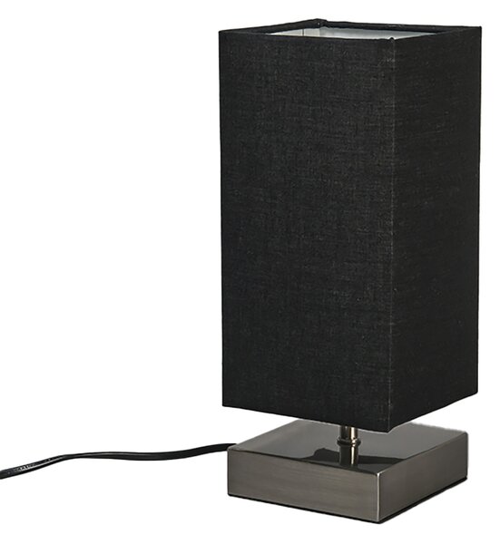 Lampada da tavolo moderna nera con acciaio - Milo