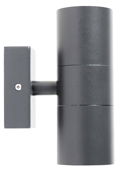 Lampada da parete per esterni grigio scuro 2 luci IP44 - Duo