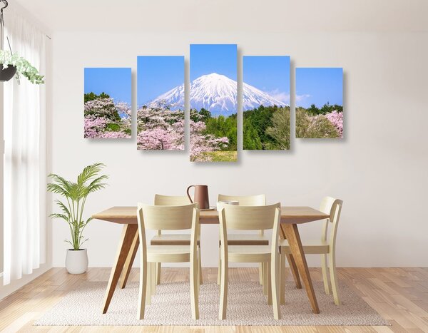 Quadri 5 pezzi – Vulcano Fuji
