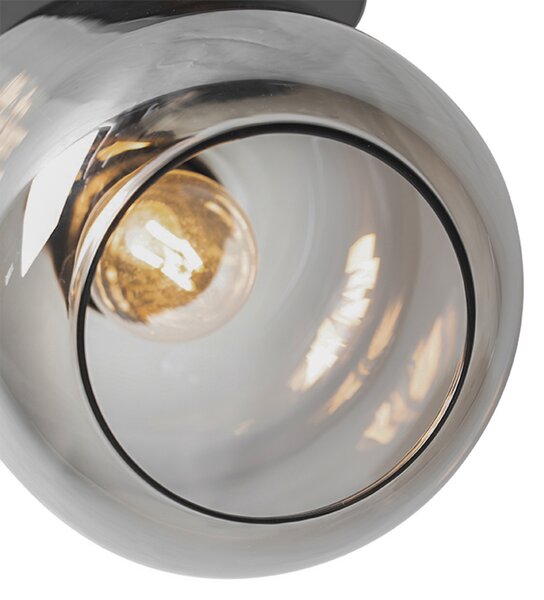 Faretto da soffitto di design nero con oro e vetro fumé - Zuzanna