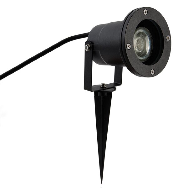 Faretto da esterno smart nero moderno con cavo e spina 200cm incl. WiFi GU10 IP65 - Basic