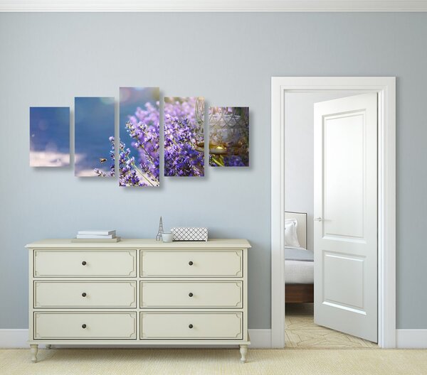 Quadri 5 pezzi – Giardino di lavanda