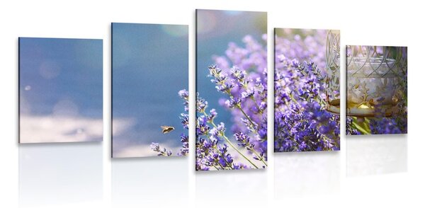 Quadri 5 pezzi – Giardino di lavanda