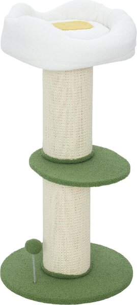 AllMyPets Albero Tiragraffi per Gatti Alto 92 cm con Palo in Sisal e Lettino a Forma di Fiore colore Verde - R333GN