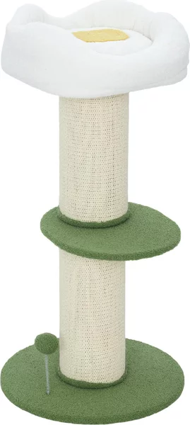 AllMyPets Albero Tiragraffi per Gatti Alto 92 cm con Palo in Sisal e Lettino a Forma di Fiore colore Verde - R333GN