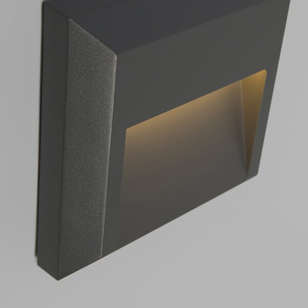 Lampada da parete moderna grigio scuro quadrata con LED - Gem