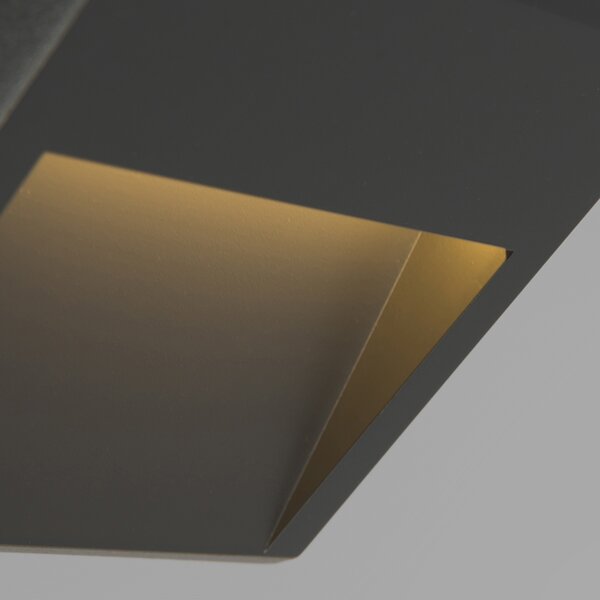 Lampada da parete moderna grigio scuro quadrata con LED - Gem