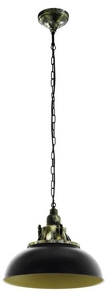 Eglo 79463 - Lampadario a sospensione con catena PETRITOLI 1xE27/60W/230V nero