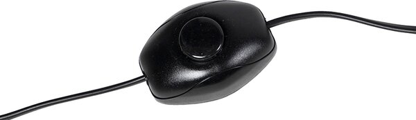 Lampada da terra moderna oro con paralume nero con oro - Simplo