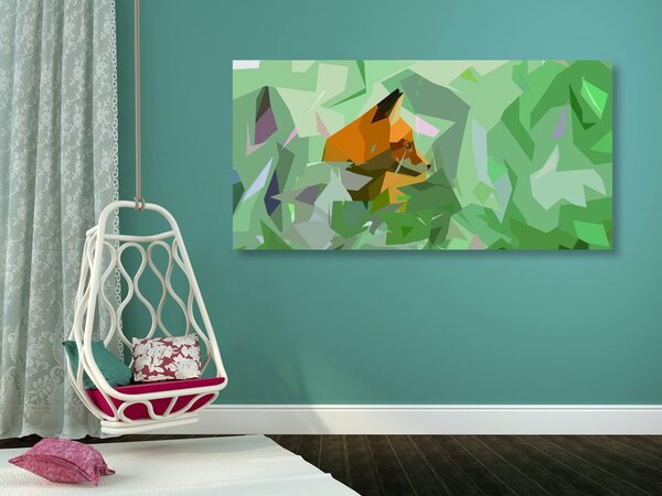 Quadro su tela – Volpe con elementi astratti