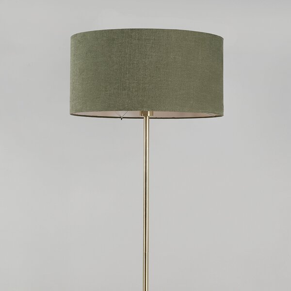 Lampada da terra in ottone con paralume verde 50 cm - Kaso