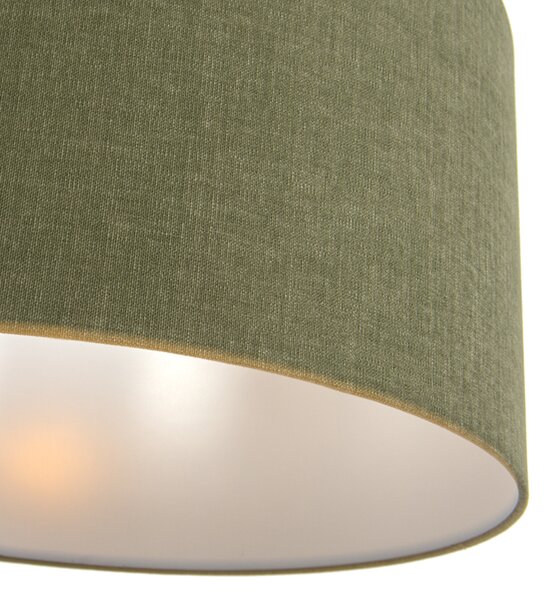 Lampada a sospensione bianca con paralume verde 50 cm - Combi 1