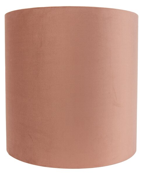 Paralume in velluto rosa 40/40/40 con interno dorato