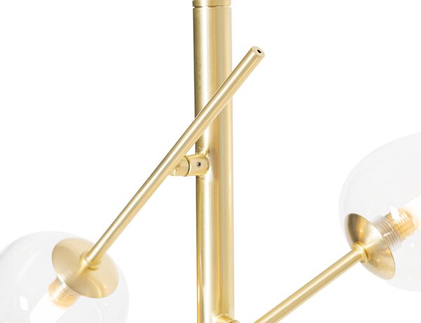 Lampada da terra classica dorata con vetro 5 luci - Elien
