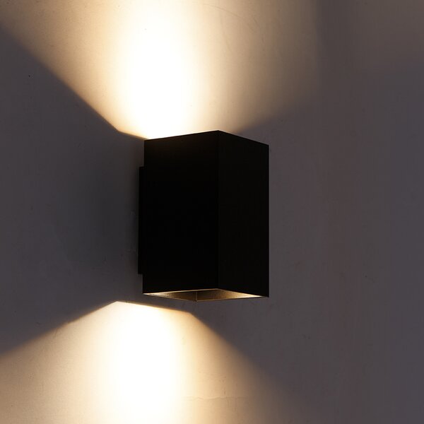 Lampada da parete moderna nera con 2 WiFi GU10 - Sandy
