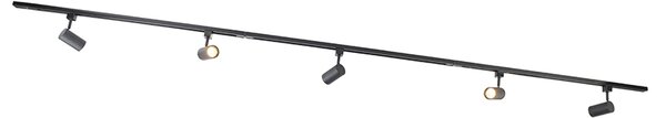 Sistema a binario 1-fase intelligente 5 faretti incl. 5 GU10 nero - Jeana