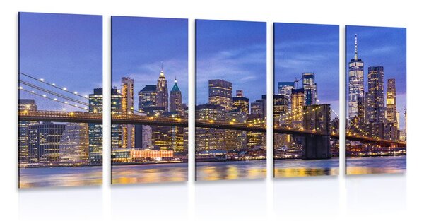 Quadri 5 pezzi – Ponte affascinante a Brooklyn