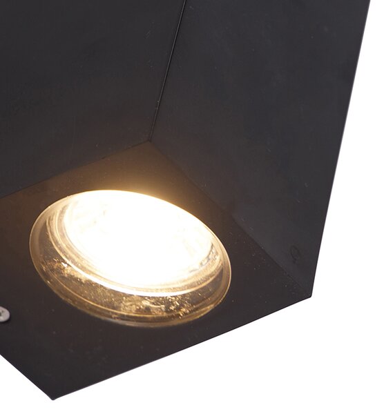 Lampada da parete smart nera in plastica con 2 Wifi GU10 - Baleno