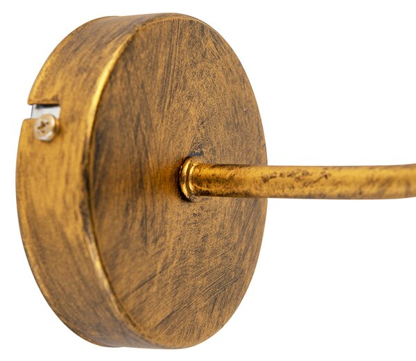 Lampada da parete vintage oro con paralume in velluto nero - Matt