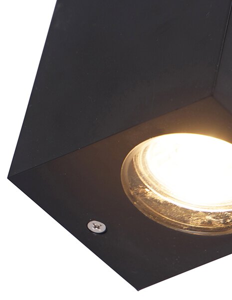 Lampada da parete smart nera in plastica con 2 Wifi GU10 - Baleno