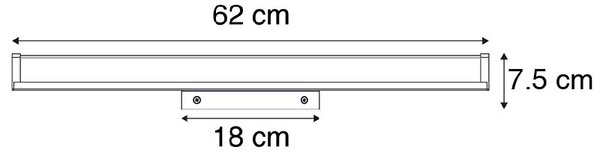 Lampada da parete moderna per bagno nera 62 cm IP44 - Cascada