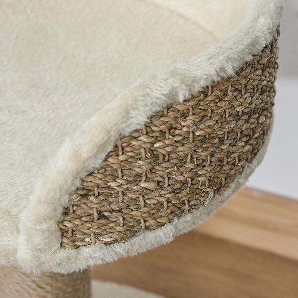 AllMyPets Albero Tiragraffi per Gatti con Lettino Palo in Juta e Pallina Appesa 40x40x49 cm colore Beige - 329W10F