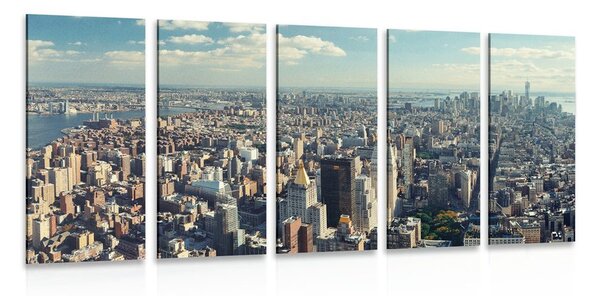 Quadri 5 pezzi – Vista sul centro affascinante di New York