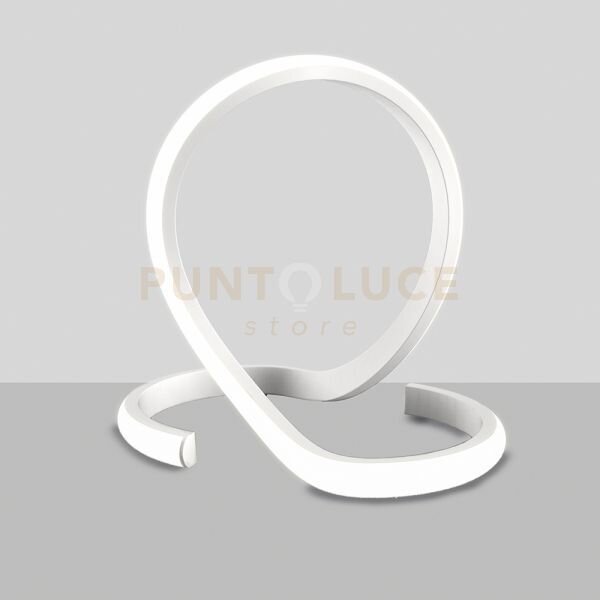 Lumetto in metallo e alluminio verniciato bianco con led integrato 