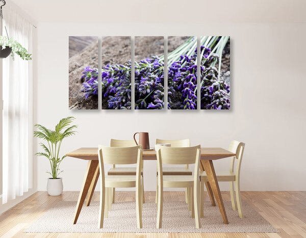 Quadri 5 pezzi – Bouquet di lavanda