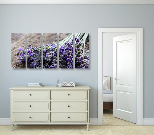 Quadri 5 pezzi – Bouquet di lavanda