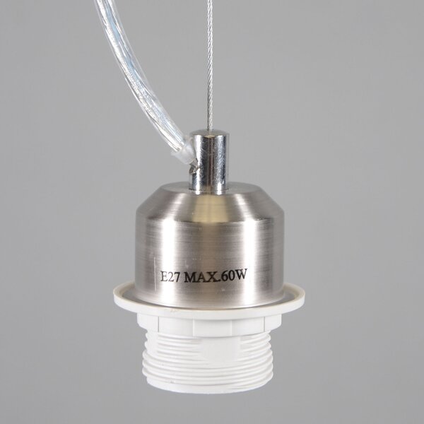 Lampada a sospensione moderna in acciaio con paralume 45 cm color tortora - Cappo 1