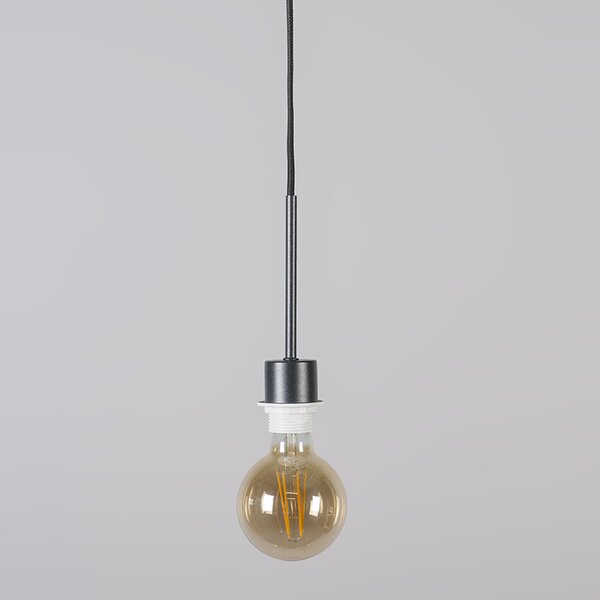 Lampada a sospensione moderna nera con paralume 45 cm bianco - Combi 1