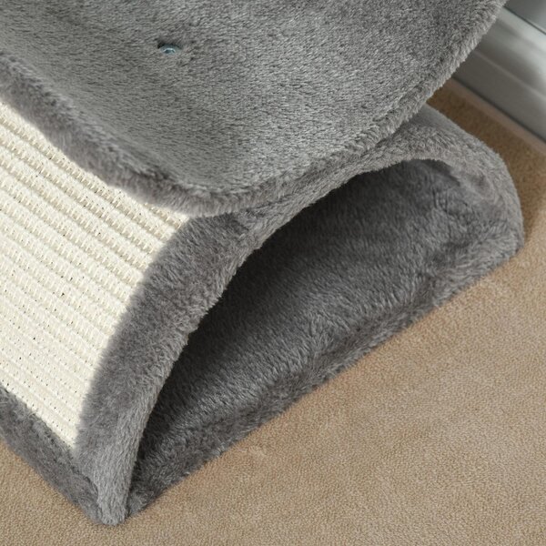 AllMyPets Albero Tiragraffi per Gatti in Peluche con Palo in Sisal, Cuccia e 2 Palline 40x30x43 cm colore Grigio - A39GYAO10