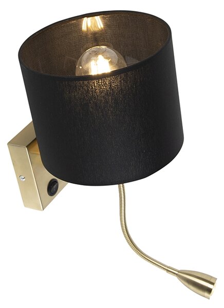 Applique Art Déco oro con paralume nero - Brescia