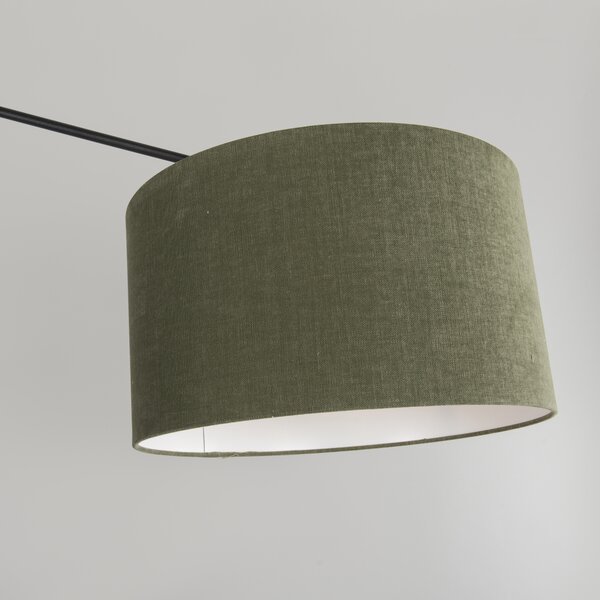 Lampada a sospensione nera con paralume 35 cm verde regolabile 2 luci - Blitz