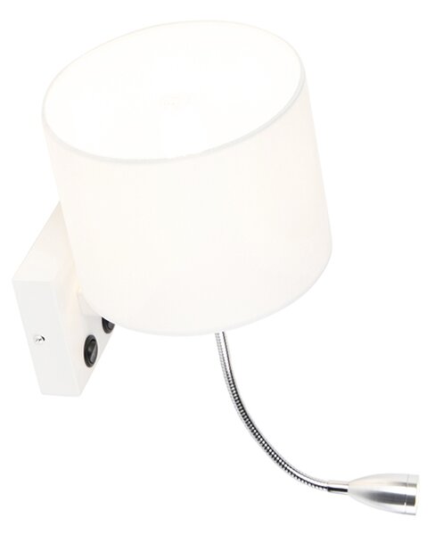 Lampada da parete moderna bianca con paralume bianco - Brescia