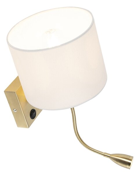 Applique Art Déco oro con paralume bianco - Brescia