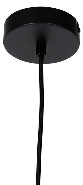 Lampada a sospensione rustica nera con paralume beige 50 cm - Combi 1