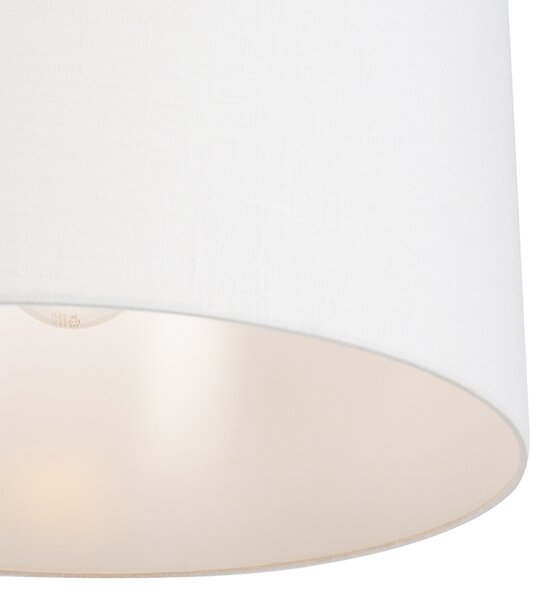 Lampada a sospensione moderna nera con paralume bianco 50 cm - Combi 1