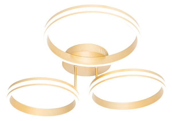 Plafoniera in ottone con LED dimmerabile a 3 livelli 3 luci - Navara