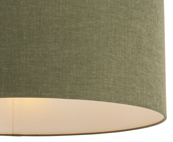 Lampada a sospensione nera con paralume verde 50 cm - Combi 1